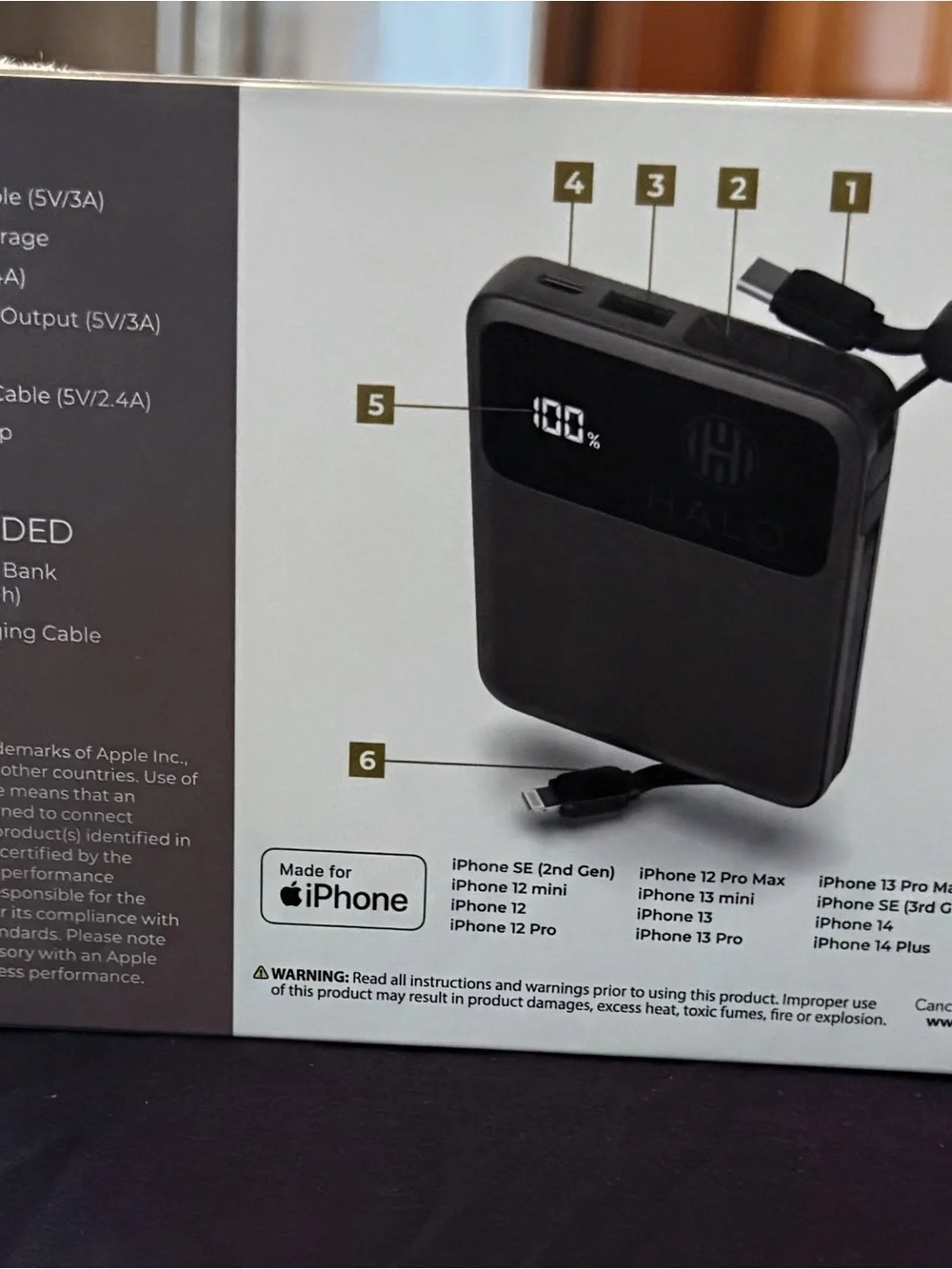 Halo Portable Power Bank Black